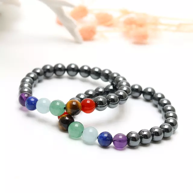 Natural Clear quartz chakra , Hematite chakra bracelets