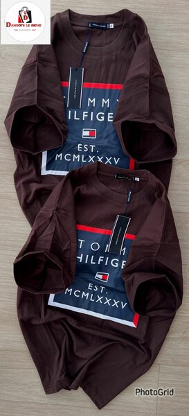 T-shirt marron en coton pour homme