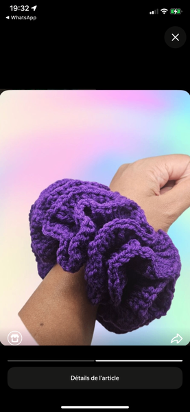 Chouchou tricoté violet