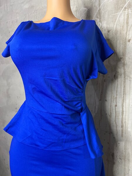 Elegant fashionable blue princess dress