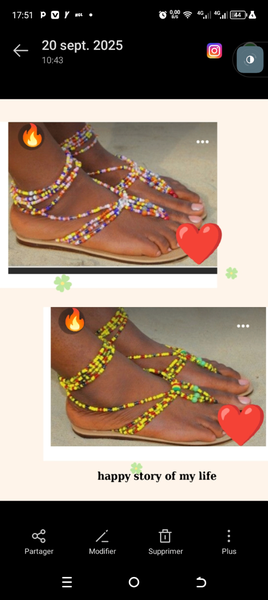 Sandales perlées colorées