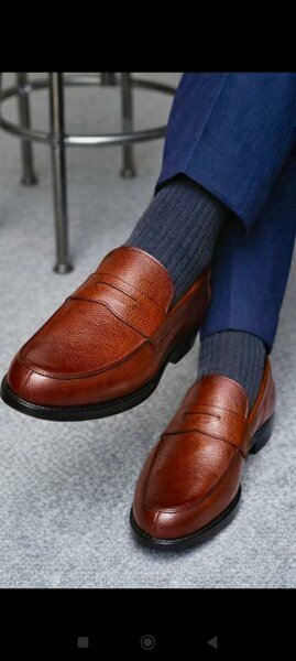 Mocassins homme marron clair cuir