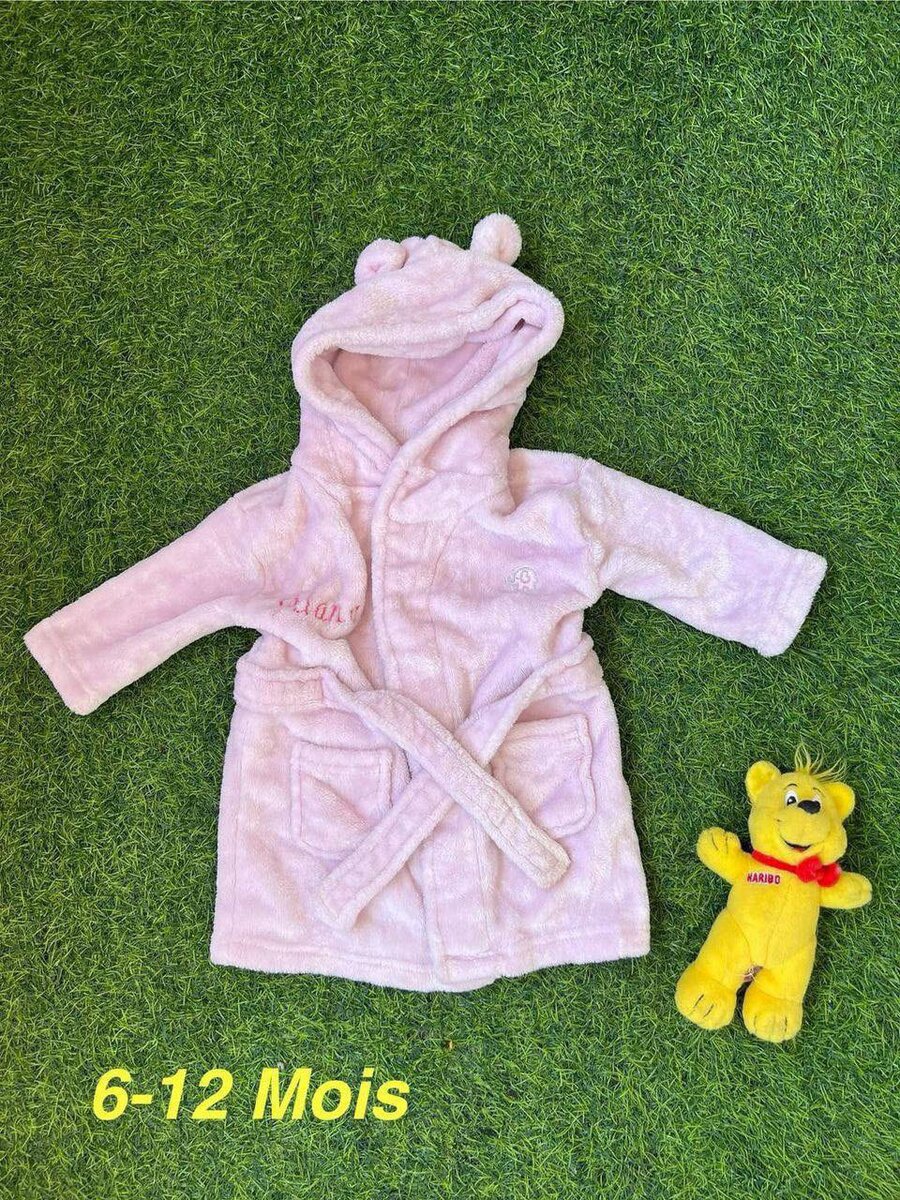 Peignoir bébé doux 6-12M