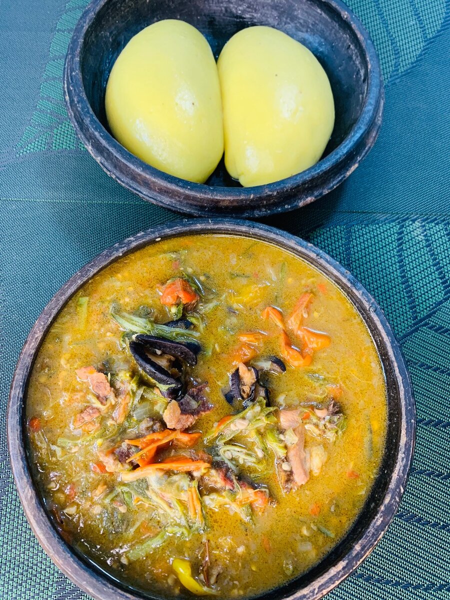 Foutou sauce gombo tapée