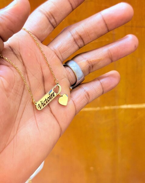 Collier Prénom Doré Coeur