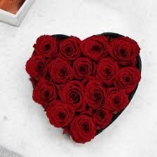 Coffret roses éternelles cœur