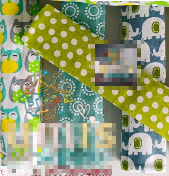 Baby diapers for newborns, flannel cotton, multicolor, set of 4 pieces