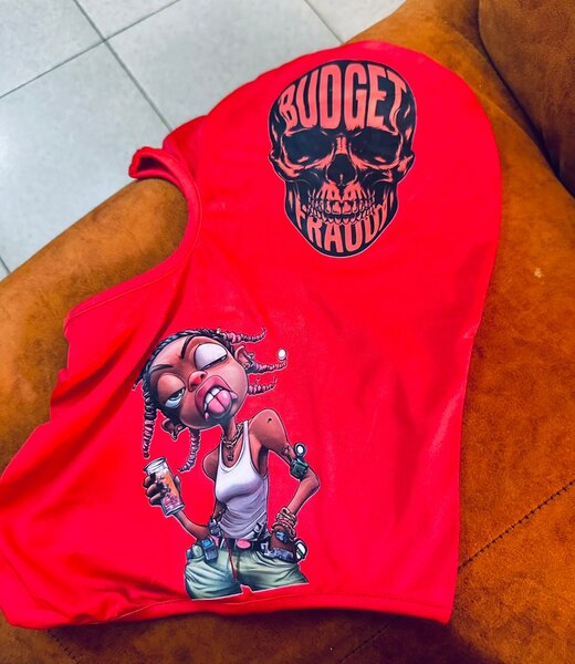 T-shirt rouge imprimé funky