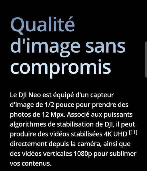 Drone DJI Neo 4K Stabilisé