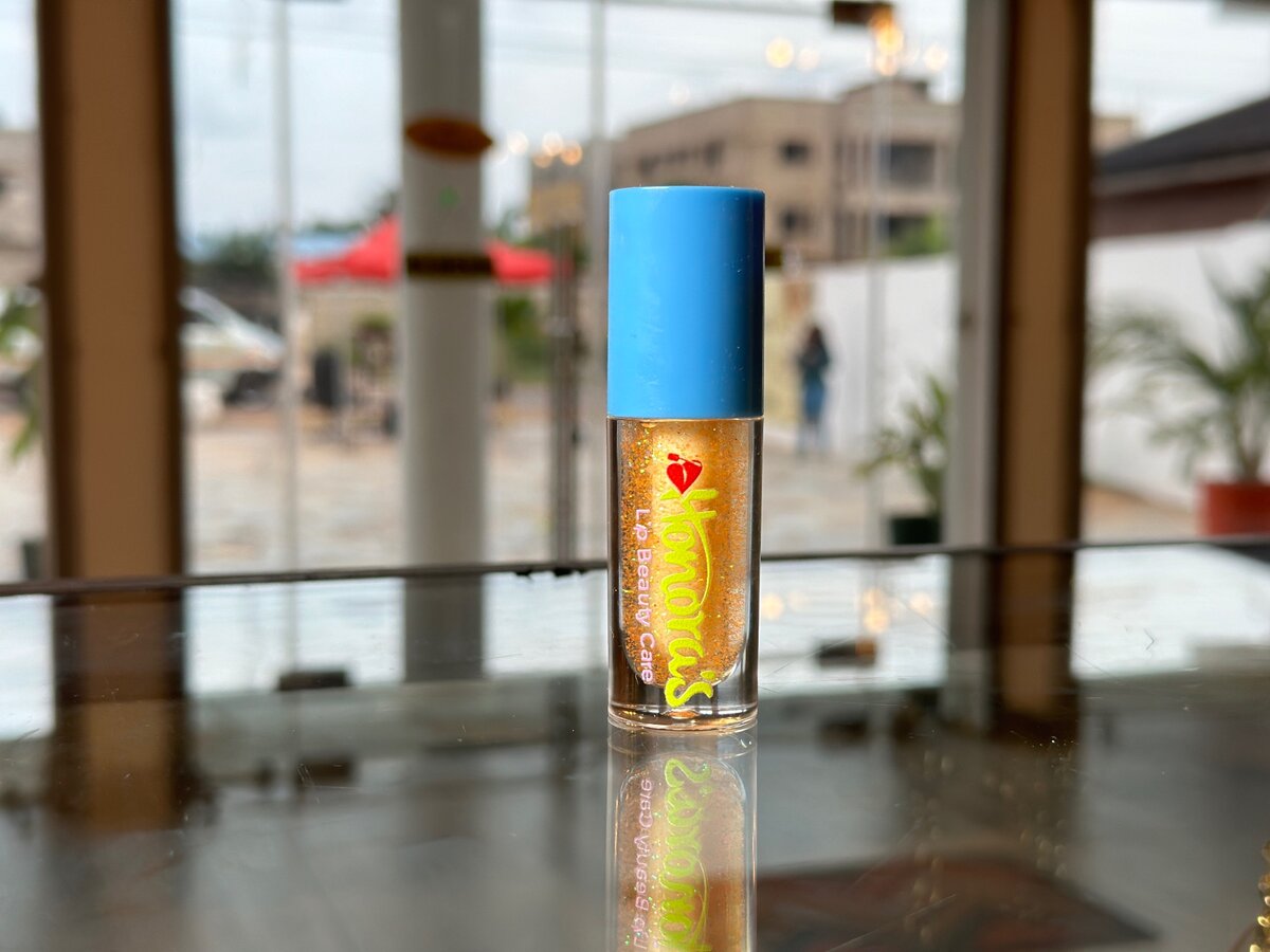 Deep orange glitter lipgloss