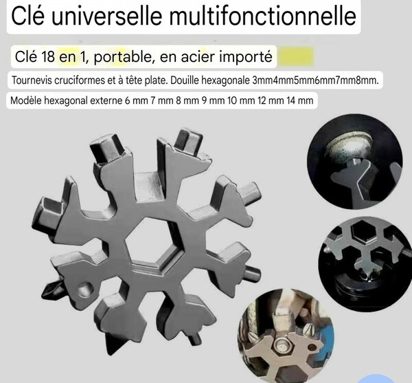 clé multifonction flocon neige