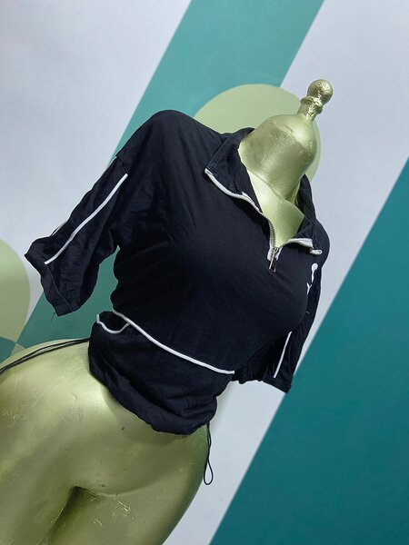 T-shirt zippée noire femme