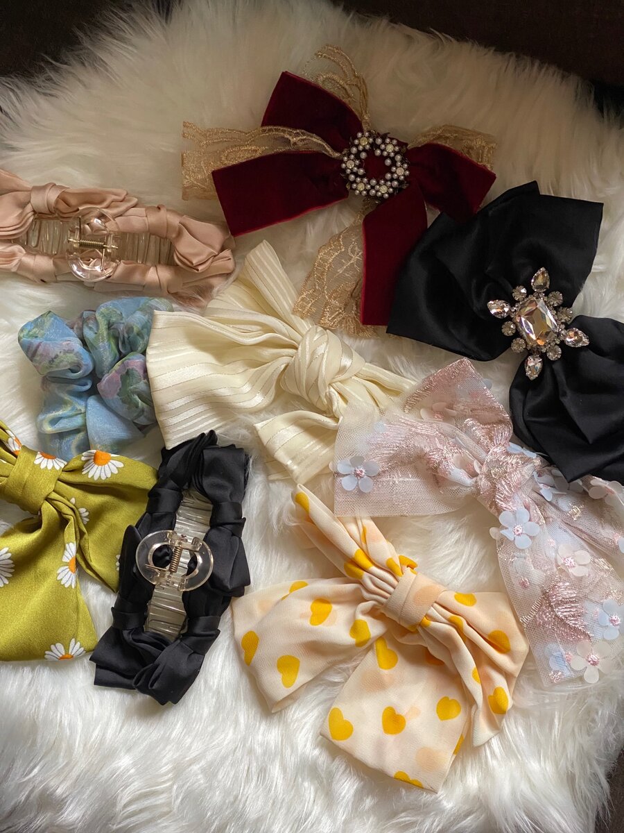 scrunchies and hair clips