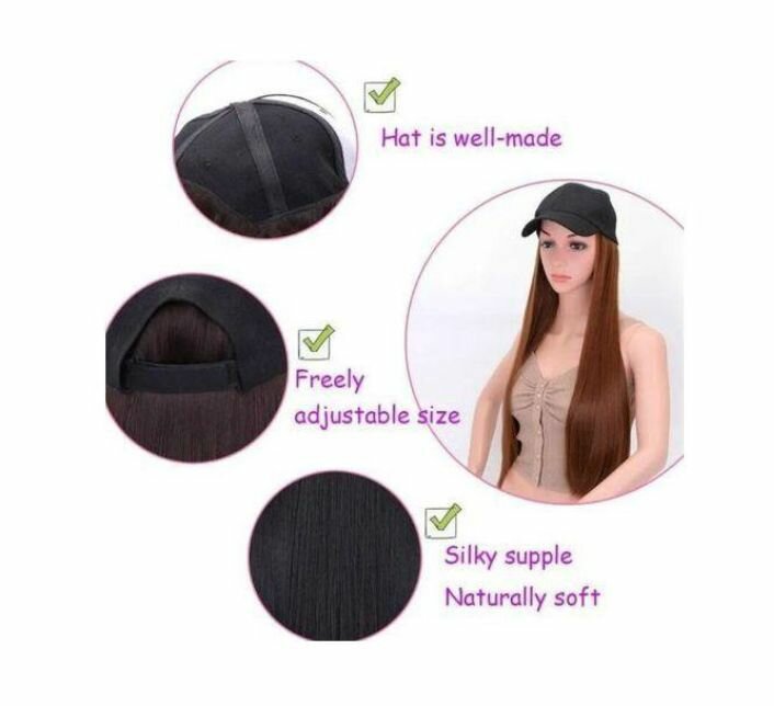 Casquette avec perruque longue