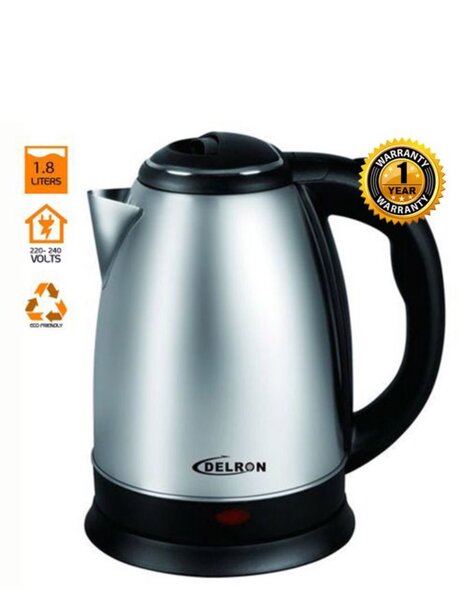 1.8L - DK-001 Electric Kettle - Black/Silver Brand: Delron |