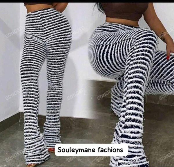 Pantalon flare zébré femme