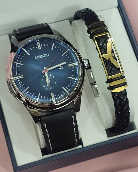 Ensemble montre + Bracelet homme avec coffret