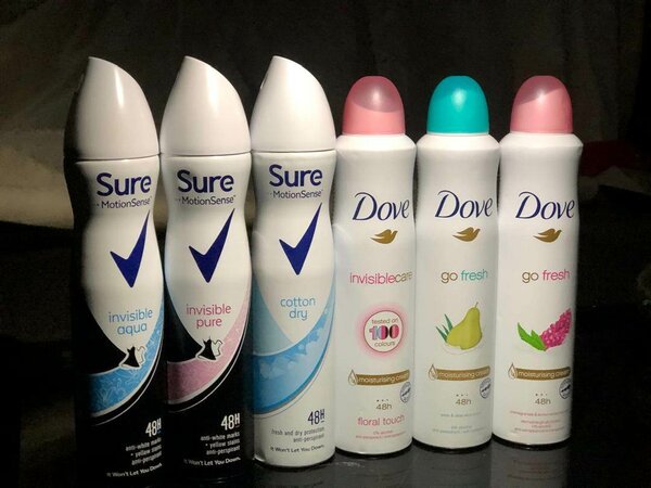Dove & Sure Deodorant Spray