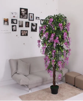 Imported artificial Wisteria tree with black Planter