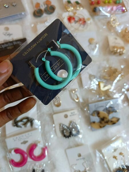 Boucles d'oreilles créoles turquoise