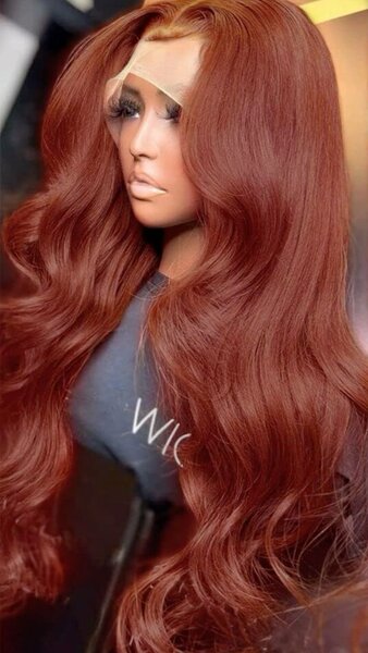 Reddish brown colored human hair
