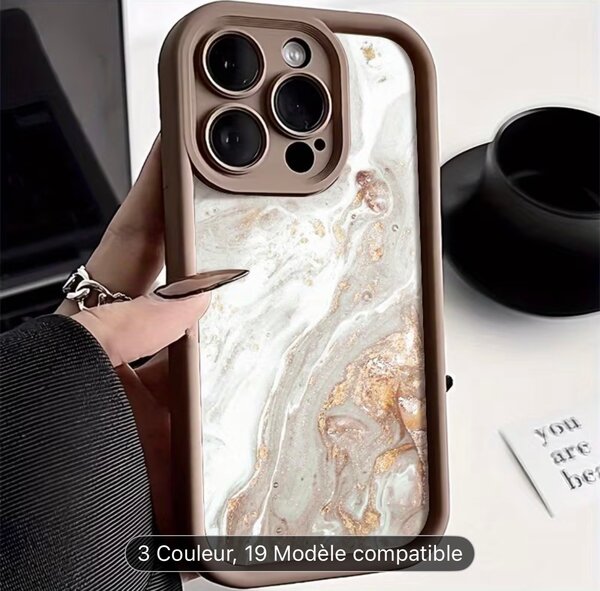Coque iPhone marbrée élégante