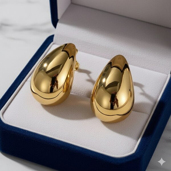 Boucles d'Oreilles Goutte Dorée