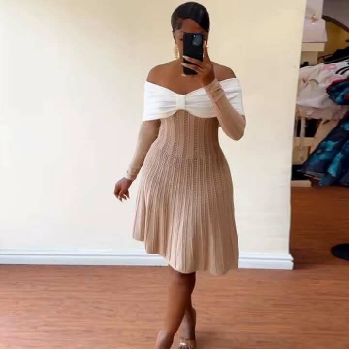 Robe Élégante Plissée Femme