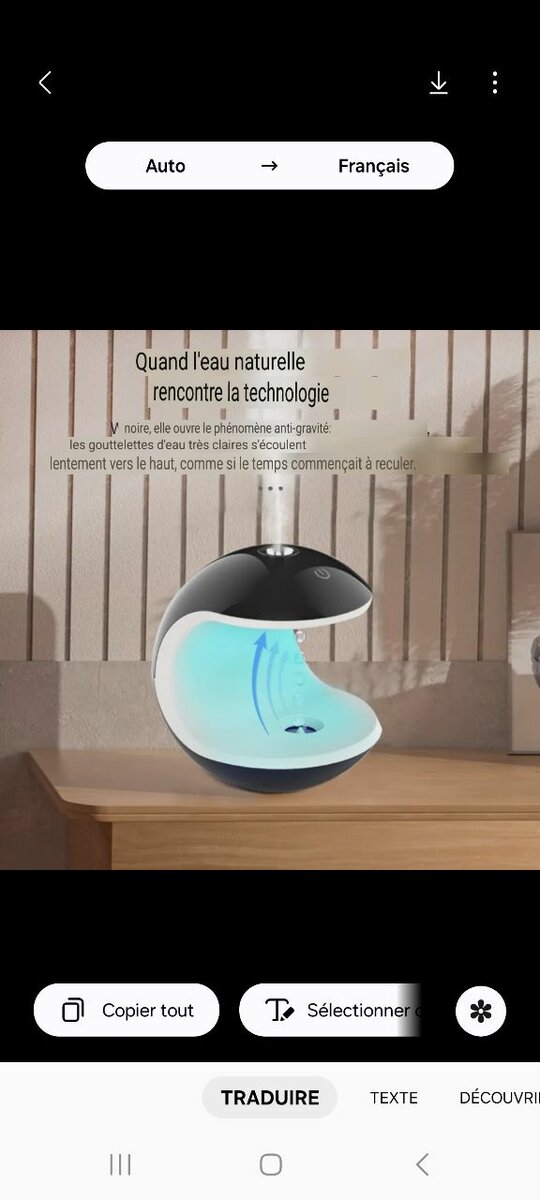 Humidificateur Anti-Gravité