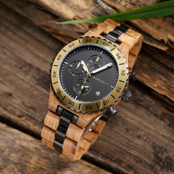 Montre en Bois Multifonction