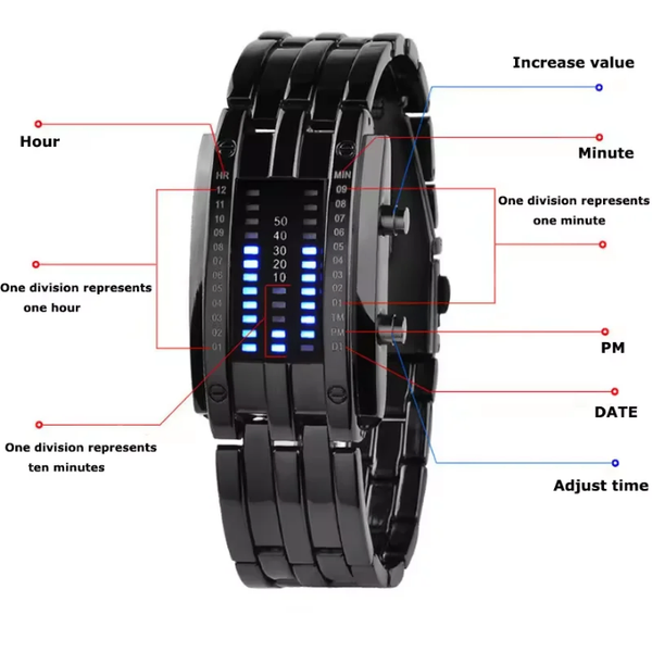 Montre binaire LED Numérique