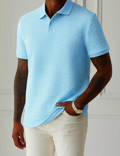 Polo bleu pour homme élégant