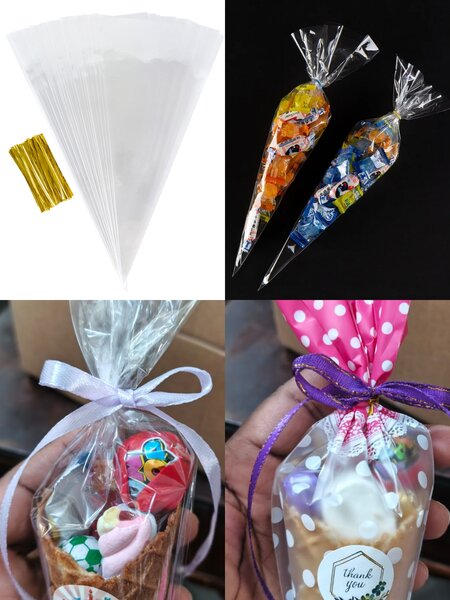 50 sachets cadeaux cellophane