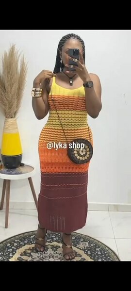 Longue robe tricolore