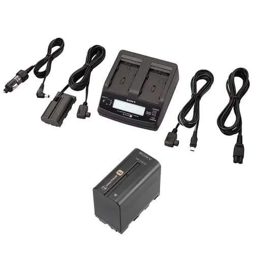 Sony AC Adapter / Twin Charger ACC-V1BPA Info-Lithium Battery Kit