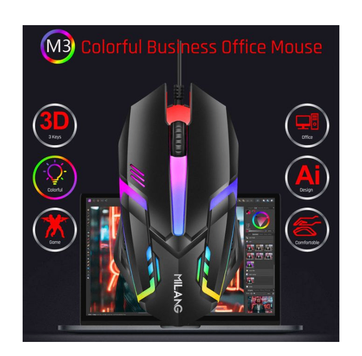 Souris filaire noire RGB