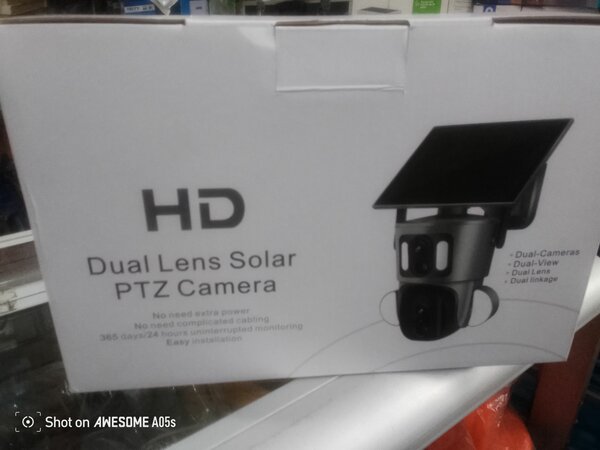 Dual lens solar PTZ camera