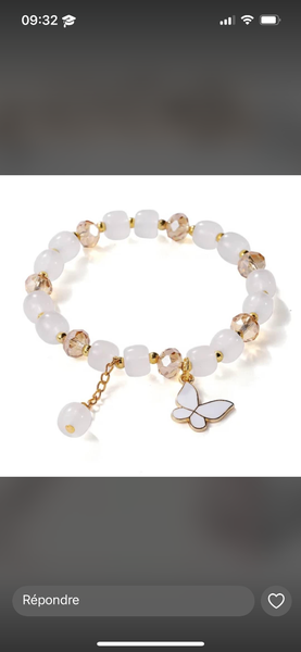Bracelet perles papillon