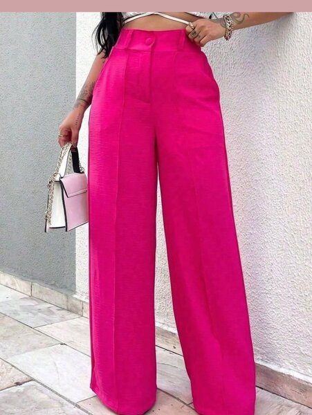 Pantalon tissu rose