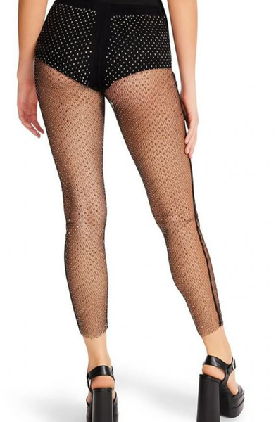 MESH RHINESTONE PANTS BLACK | Steve Madden Bottoms