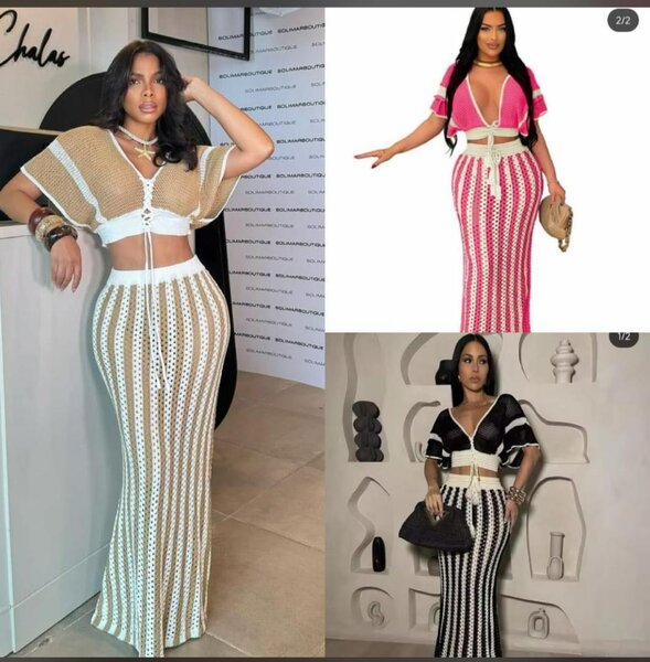 Robe Crochet Élégante Femme