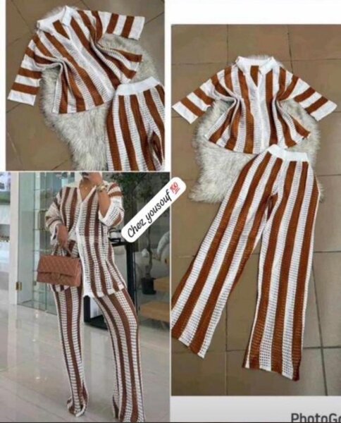 Ensemble rayé femme élégant