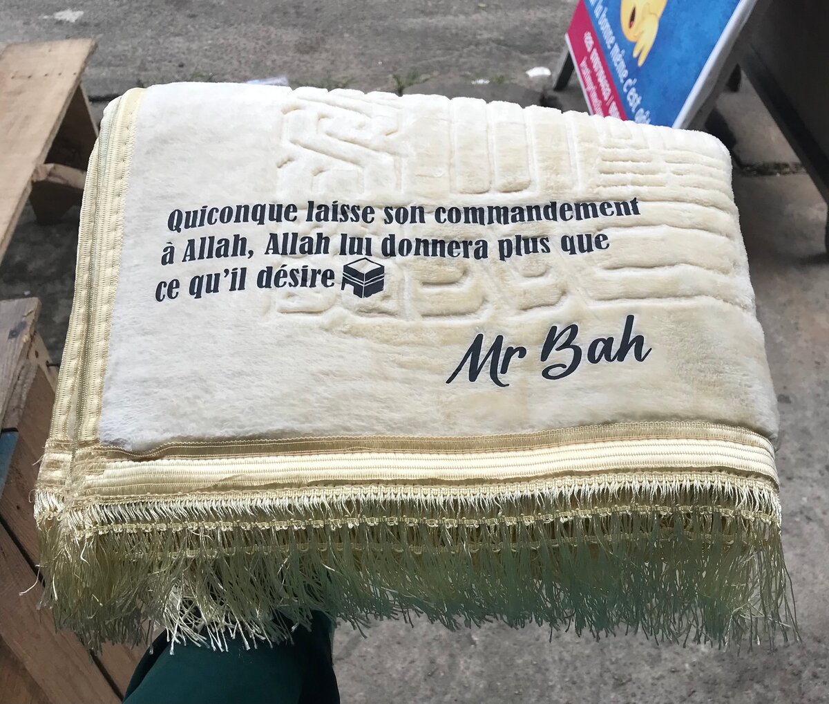 Tapis de prière personnalisé