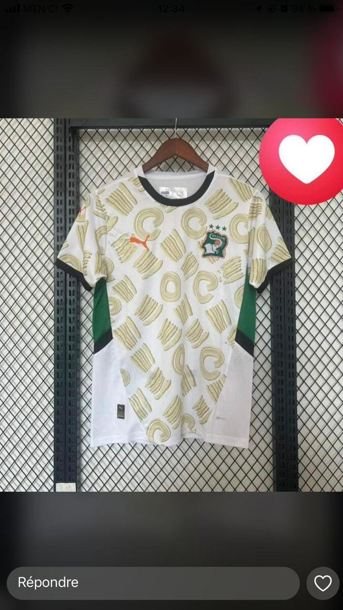 Maillot de côte d'ivoire