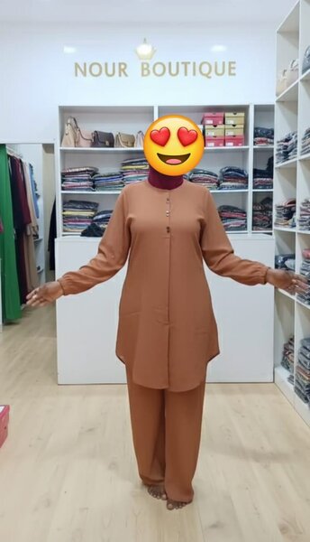 Ensemble tunique marron élégant