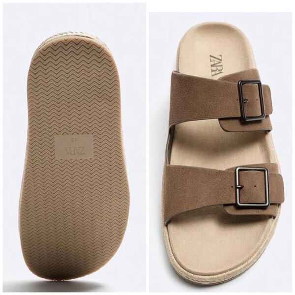 Sandales en cuir marron