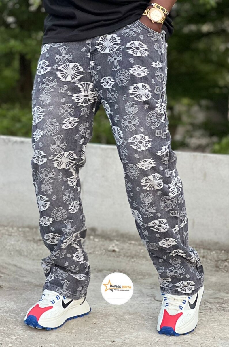 Jean homme imprimé tendance