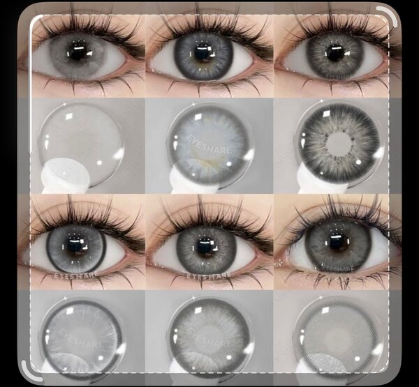 Lentilles de contact grises élégantes