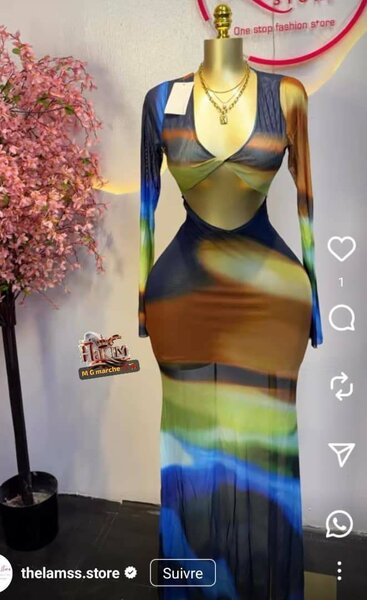 Robe élégante multicolore