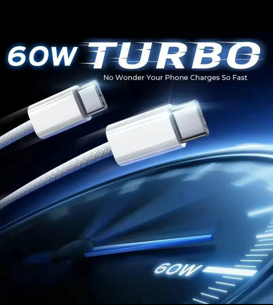 60W Turbo USB-C Charging Cable